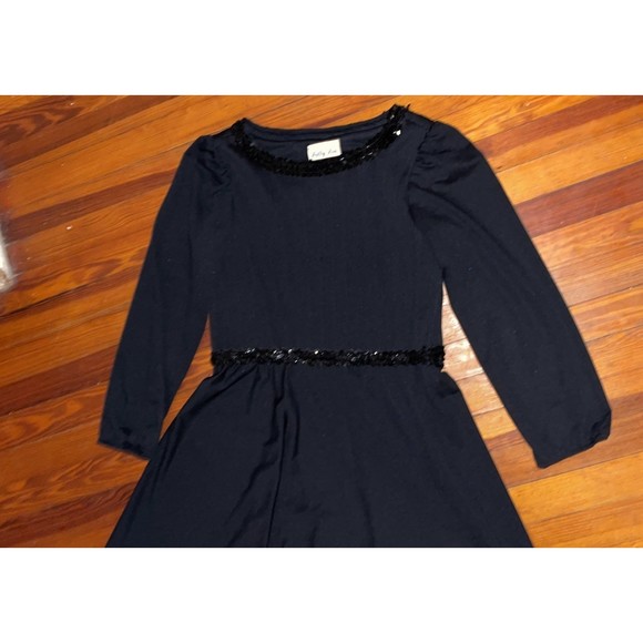 Vintage 60s Sally Lou black sequin trim Retro Mod Pinup Rockabilly Dress XL - Picture 7 of 12